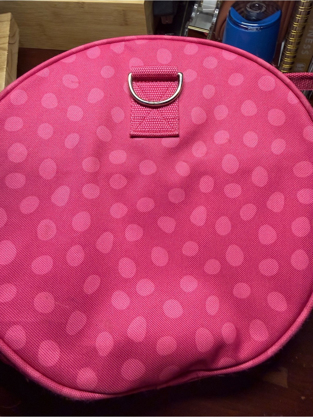 thirty-one Hot Pink Polka Dot Tote/gym Bag w/handles, no shoulder strap - Picture 11 of 11